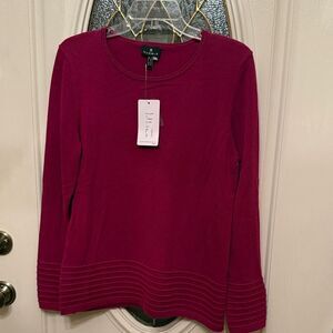 Marble 100% Cotton Luxury Feel Women's Magenta Top - M - NWT